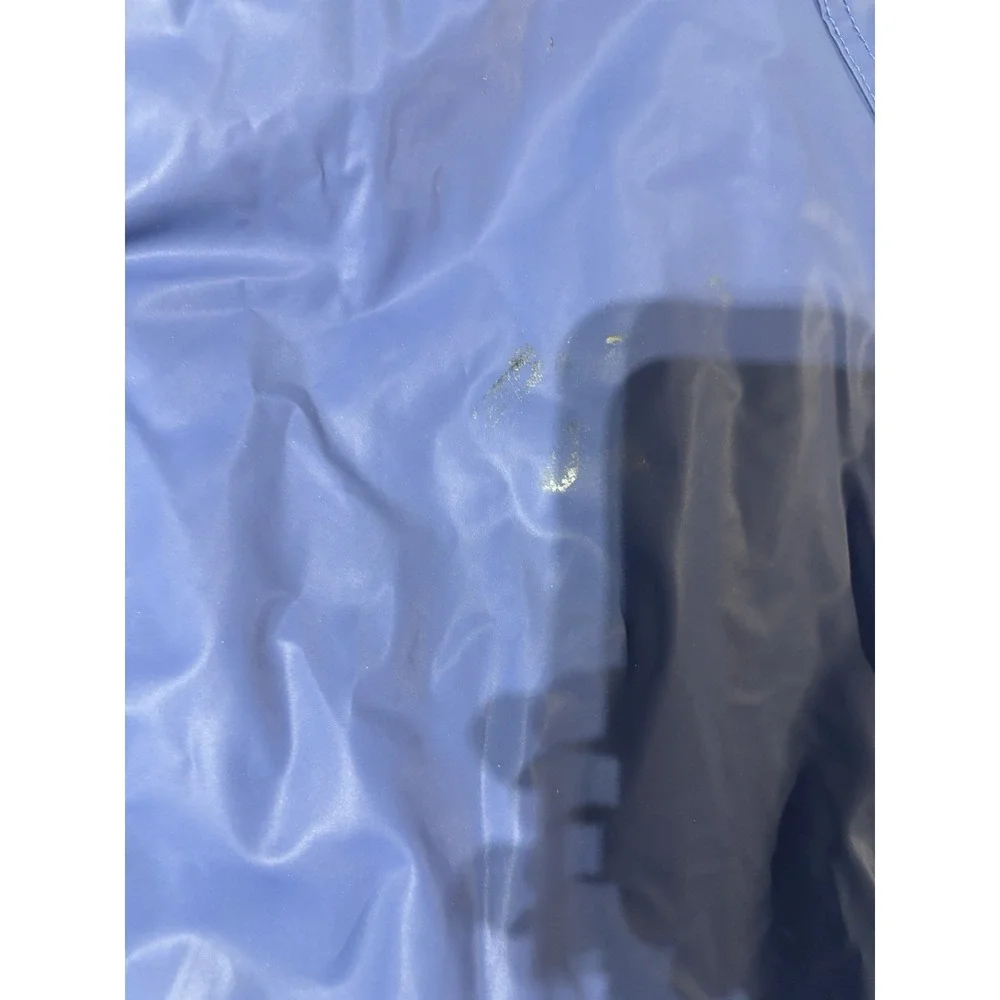 Totes Blue‎ Rain Jacket Slicker PVC Plaid Flannel Lined Women Size Medium
